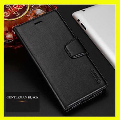 Bao da dạng ví cho iPhone 11Pro hiệu Hanman, DaDa có quai cài có ngăn để thẻ ATM và để tiền, bao da may viền - Hàng nhập khẩu