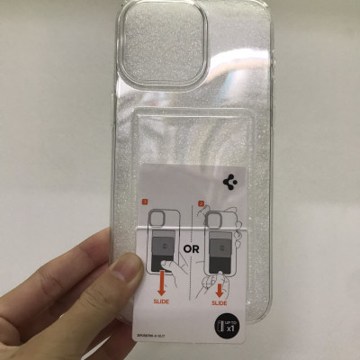 Ốp lưng dành cho iPhone 15 Pro Max Spigen Crystal Slot Crystal Clear - Hàng Chính Hãng