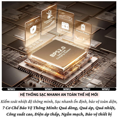 Tẩu củ sạc nhanh 60W cho xe hơi ô tô 2 PD3.0 Type- C + USB-A QC3.0 hiệu WIWU Nano Pro cho iphone 17 16 15 14 13 12 iPad vivo samsung macbook - hàng chính hãng