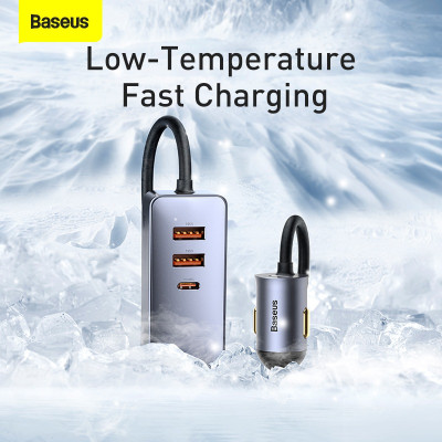 Tẩu sạc nhanh mở rộng 4 Port Baseus Share Together Extention Car Charger 120W (Extention up to 4 Port * 30W, QC/ PD/PPS Fast Charging) - Hàng Chính Hãng 