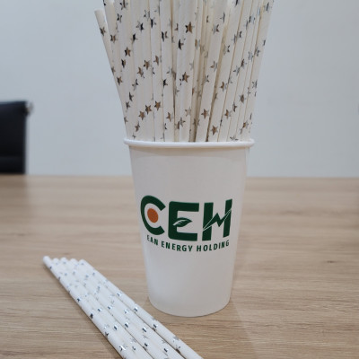Túi 500 ống hút giấy 6x197mm hình ngôi sao dành cho cà phê, nước ngọt