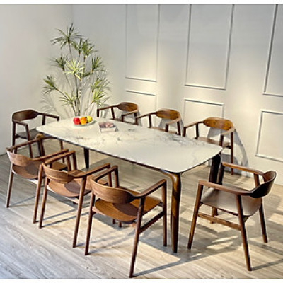 Bộ Bàn Ăn Óc Chó 2m 8 Ghế