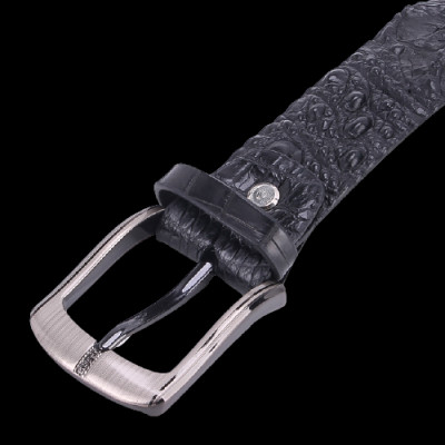 HC4221-4762-4763-4764 - Thắt lưng nam da cá sấu Huy Hoàng nguyên con 3,5P bát gài đầu kim màu vàng bò, đen, nâu đất, nâu đỏ