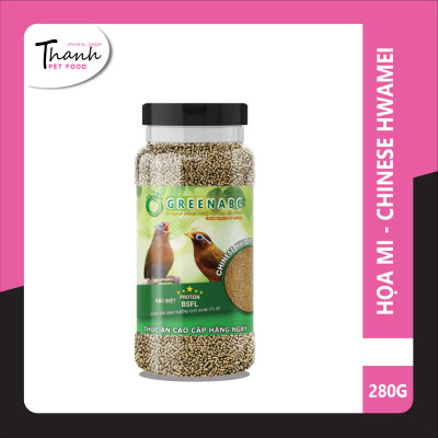 Cám Chim Họa Mi của hiệu GREENABC - Có 2 loại hằng ngày và bổ sung giúp chim căng lửa, mượt lông, hót hay – Hộp 280g