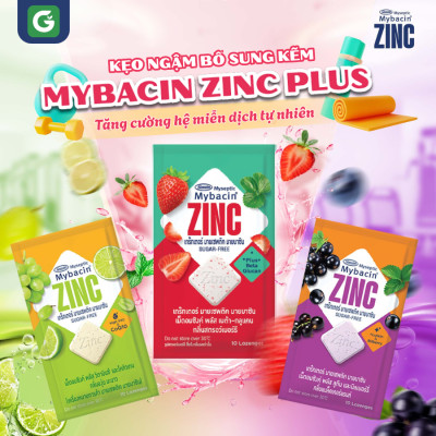 Kẹo Ngậm Mybacin Zinc Plus - Gói 9,4g (10 Viên) - Hàng Nhập Khẩu Thái Lan