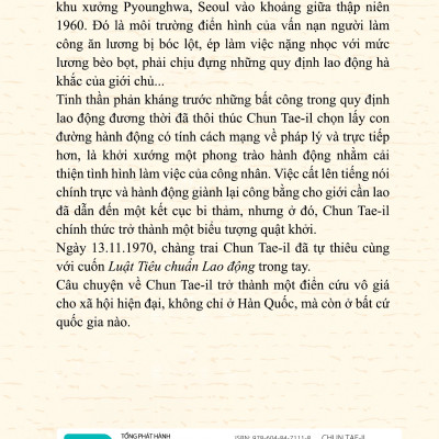 Chun Tae-il - Ngọn đuốc sống cho giai cấp cần lao