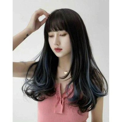 tóc giả nữ móc light xanh cao cấp