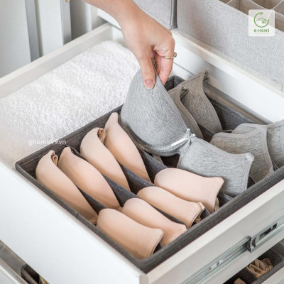  Hộp đựng đồ lót vải bọc canvas nhiều ngăn dung tích lớn gọn nhẹ TV08