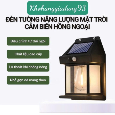 Bộ 2 Đèn Trang Trí Cổng Năng Lượng Mặt Trời Loại Xịn Siêu Đẹp– Gắn Cột, Gắn Tường Tự Động Bật Tắt Loại Tốt