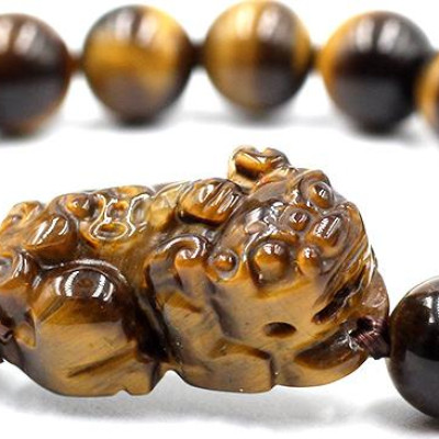 Vòng Tay Phong Thủy Tỳ Hưu Đá Mắt Hổ 10MM