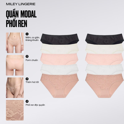 Combo 10 Quần Lót Nữ Modal Phối Ren Trước Remix - Giao Màu Ngẫu Nhiên FCM04