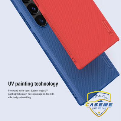 Ốp lưng cho Samsung S24 Ultra, Samsung S24 Plus, Samsung S24 hiệu NILLKIN Super Frosted Shield lưng sần viền mềm, bảo vệ camera, chống sốc, chống trơn, chống vân tay cao cấp - Hàng chính hãng.