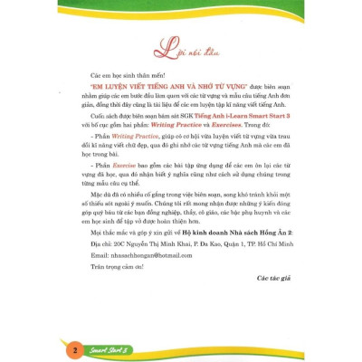 Sách - Em Luyện Viết Tiếng Anh Và Nhớ Từ Vựng - Smart Start 3 - Bám Sát SGK I-Learn Smart Start 3 - Hồng Ân