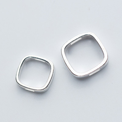 Combo charm bạc hình vuông lồng hạt xỏ ngang - Ngọc Quý Gemstones