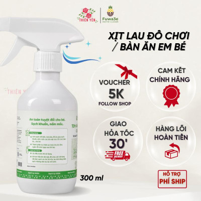 [ Xịt lau bàn ăn đồ chơi organic Fuwa3e 300ml an toàn cho bé ] hương bạc hà