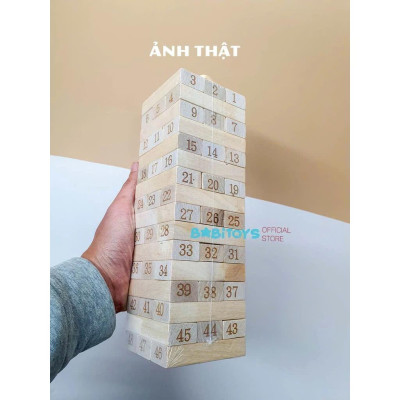 Đồ Chơi Rút Gỗ Loại To (54 Thanh + 4 Xúc Xắc) - Đồ Chơi Trẻ Em Phát Triển Trí Tuệ - Đồ Chơi Thông Minh Toy