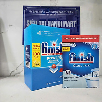 Viên rửa bát finish classic 110 tabs + muối rửa bát somat 1.2kg