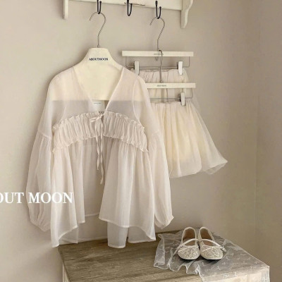 Set váy tơ tay bồng tiểu thư sang chảnh