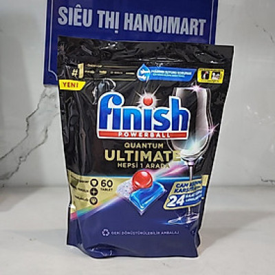 Viên rửa bát Finish Quantum Max 60 Viên 14 in 1 + Tặng 2 viên Finish Nhật