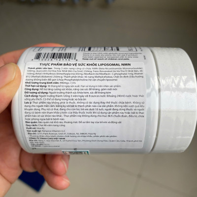 Liposomal NMN Codeage - Nhập Khẩu Chính Ngạch Có Tem Phụ Tiếng Việt, Có Tem Chống Hàng Giả Mã QR