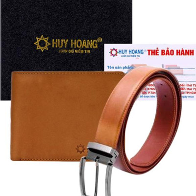 Bộ Ví & Thắt lưng Nam Da Bò Huy Hoàng HT2101-HT4128 (23 x 11,5 cm) - Da