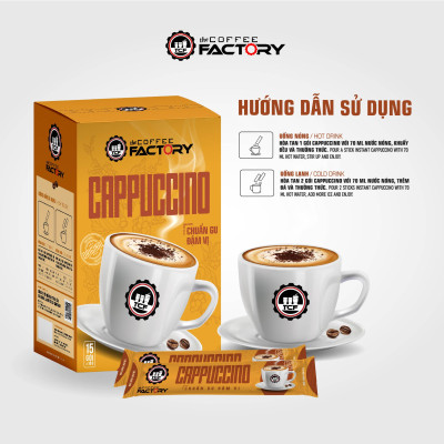 Combo 3 hộp cà phê Cappuccino hòa tan The Coffee Factory (Hộp 15 gói x 16g)