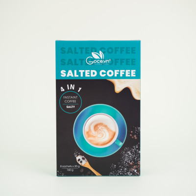 Salted Coffee Goce.vn - Cafe Muối hòa tan 4 trong 1 - 160g (8 gói x 20g)