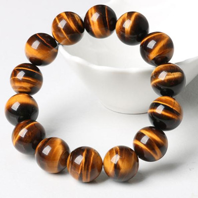 Vòng tay phong thủy đá mắt hổ vàng nâu cho người mệnh Kim Thổ VT48