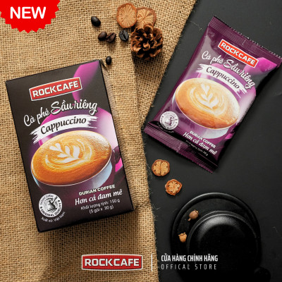 ROCKCAFE - CAPPUCCINO SẦU RIÊNG (5 gói x 30 gram)