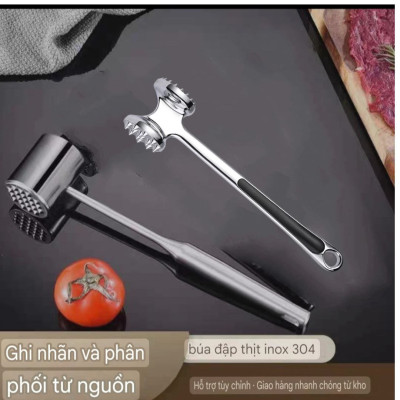 Búa đập dằn thịt, tỏi,xả inox 304 đúc liền khối chắc chắn kháng khuẩn cao cấp