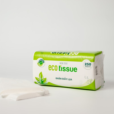 Khăn giấy lụa khăn giấy ăn rút Ecotissue gói 250 tờ thấm hút tốt mềm mịn an toàn sạch sẽ