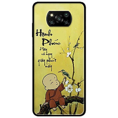 Ốp lưng dành cho Xiaomi Poco X3 mẫu Hạnh Phúc Chú Tiểu Hoa Trắng