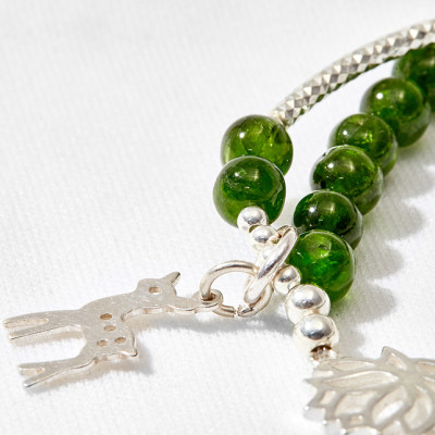 Vòng tay đôi đá diopside phối hươu bạc Ngọc Quý Gemstones