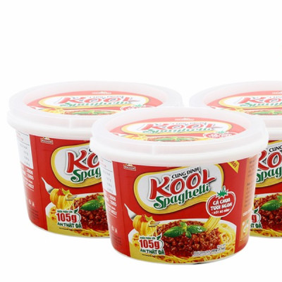 Thùng 12 Tô Mì Khoai Tây Cung Đình Kool Sốt Spaghetti Hương Vị Thịt Bò Bằm Và Cà Chua 105g