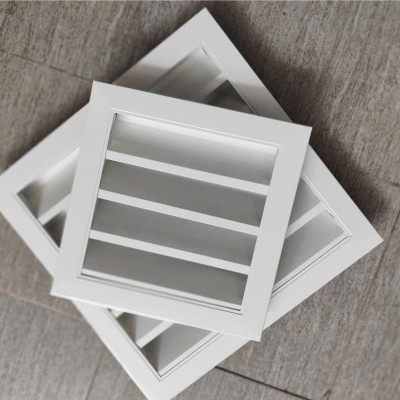 Miệng gió louver nan Z 250x250mm kèm lưới chắn côn trùng tránh hắt mưa