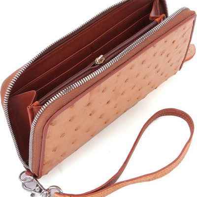 Ví Nữ Da Đà Điểu 1 Khóa Vip Huy Hoàng HT3431 (19 x 10,5 cm) - Vàng Bò