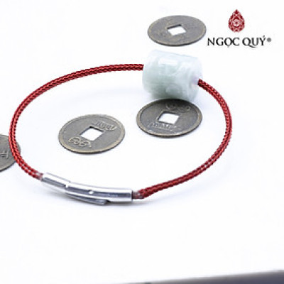 Vòng tay lu thống đá đá cẩm thạch A mệnh mộc hỏa - Ngọc Qúy Gemstones