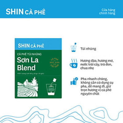 Cà phê Sơn La Blend - SHIN Cà Phê - Túi Nhúng - Hộp 10 gói