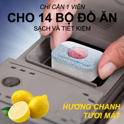 Viên rửa bát Finish All in 1 Max 94 viên - Hương chanh, nhập khẩu chính hãng, dùng cho máy rửa bát