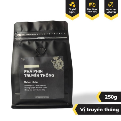 Cà phê rang xay PHA PHIN TRUYỀN THỐNG 250g cafe nguyên chất hương vị đậm đà hậu ngọt không gánh gắt - Big Dream Coffee