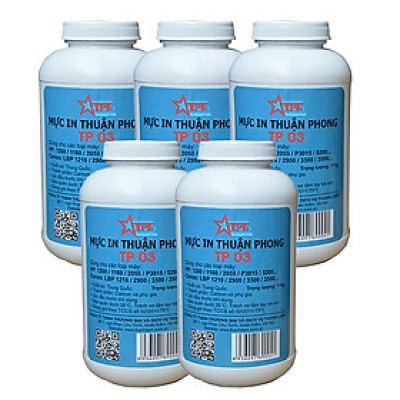 (Bộ 5 chai) Mực đổ Thuận Phong TP03 (170g) dùng cho máy in HP / Canon - Hàng Chính Hãng