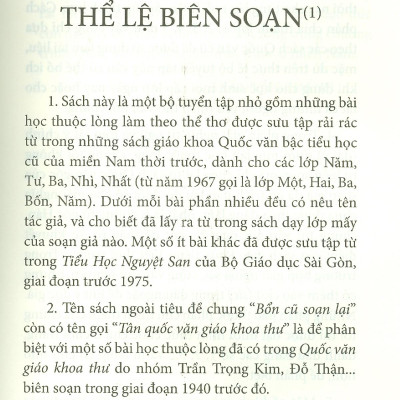 Bổn Cũ Soạn Lại 3 - Những Bài Học Thuộc Lòng - Tân Quốc Văn Giáo Khoa Thư