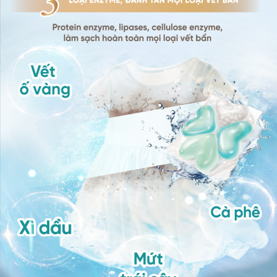 Viên giặt xả Mao Bao - Chống nấm mốc và kháng khuẩn 10g*25 viên (Hương mẫu đơn và hổ phách)