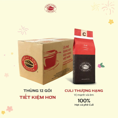 Culi Blend Thùng 12 gói Cà phê rang xay Culi Highlands Coffee 200g