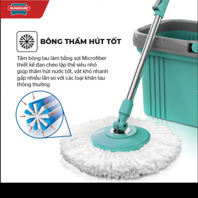 Bộ lau nhà xoay 360 độ Sunhouse KS-CL330S
