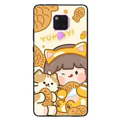 Ốp lưng dành cho Huawei 5t - Mate 20 - Mate 20 Pro mẫu Cô Gái Ăn Kem