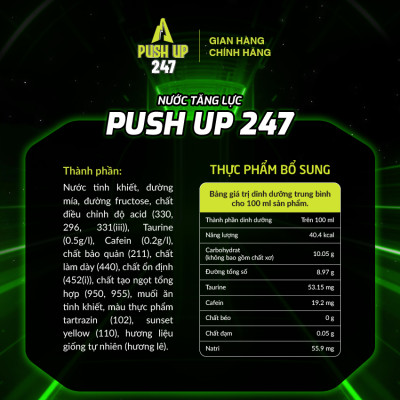 [Combo 12 chai 250ml] Nước tăng lực Push Up 247 vị lê - Thức tỉnh bản lĩnh-Bứt phá thành công