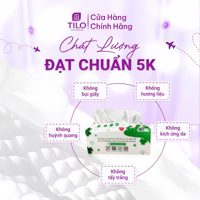 Khăn giấy rút bàn TiLo 538 tờ khổ lớn 5 lớp dai mềm mịn, an toàn, siêu tiện lợi, siêu tiết kiệm