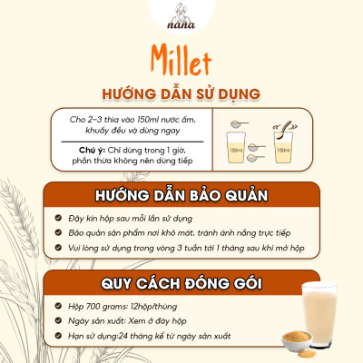 Sữa Hạt Gạo Lứt Hữu Cơ Millet Hộp 700g Vị Kê Nhập Khẩu Malaysia Cho Trẻ Từ 3 Tuổi & Cả Gia Đình Bổ Sung Dinh Dưỡng Vegan - 24grains