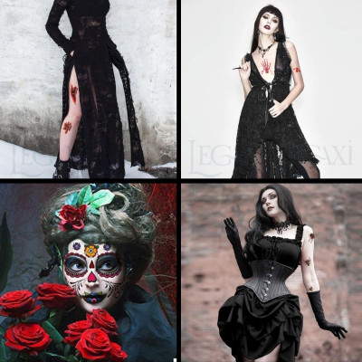 [HALLOWEEN] Hình xăm giả kinh dị hóa trang phát sáng hoa hồng đầu lâu nhện vết sẹo vết khâu chảy máu tròng mắt vết chân tay Legaxi